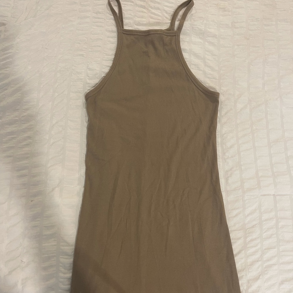 tan bodycon mini knit dress